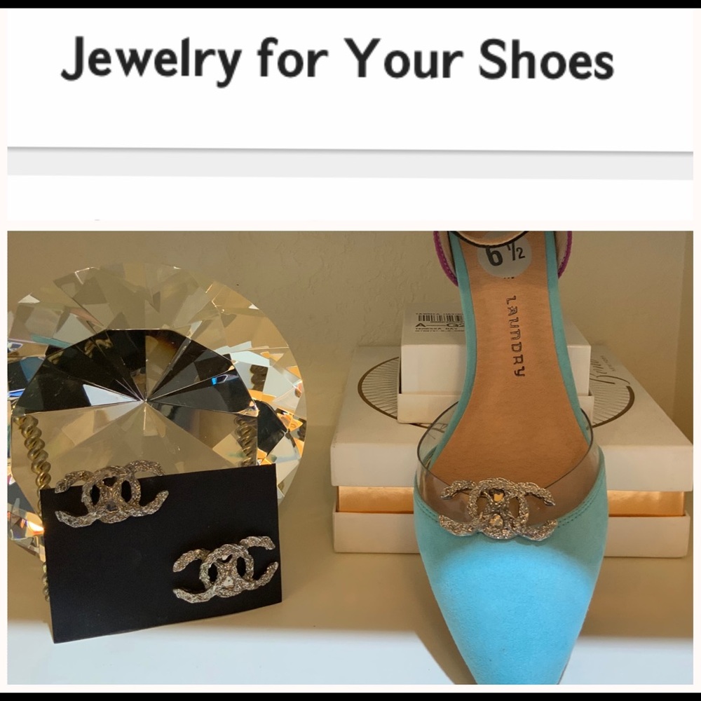 SILVER Triple Ring Shoe Jewelry Clip Accessory.